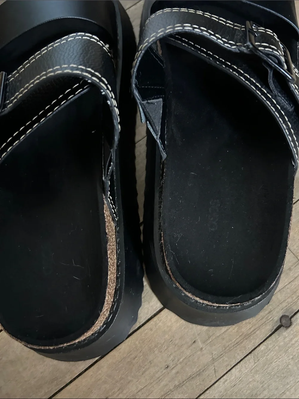 Women’s Black Dual-Strap Slide Sandals